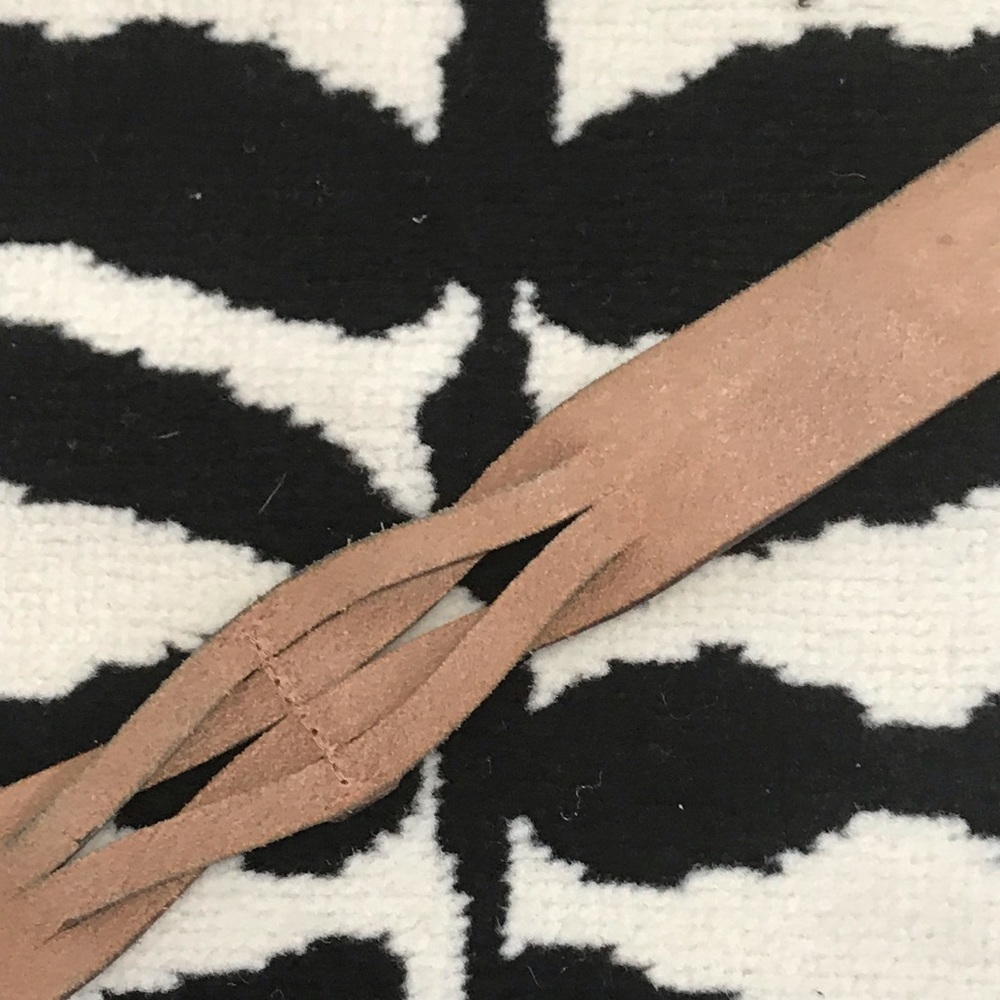 Vintage Leather & Brass Wide Braided Belt - Picture 7 of 7